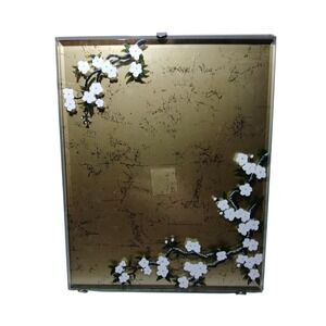 Stiffel‎ 8X10 Frame Glass Art Painting White Flowers Home decor Picture #135B5